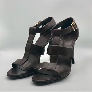 J CREW CHOCOLATE BROWN HEELED SANDAL